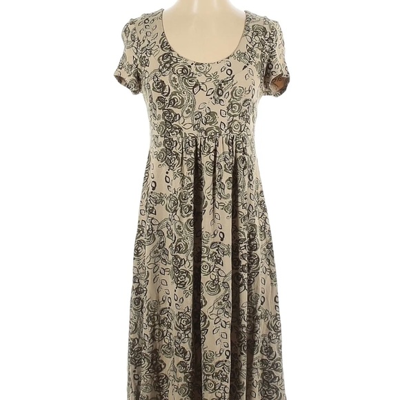 Tan floral dress Apt 9 flowing & flattering side Large - Picture 14 of 15